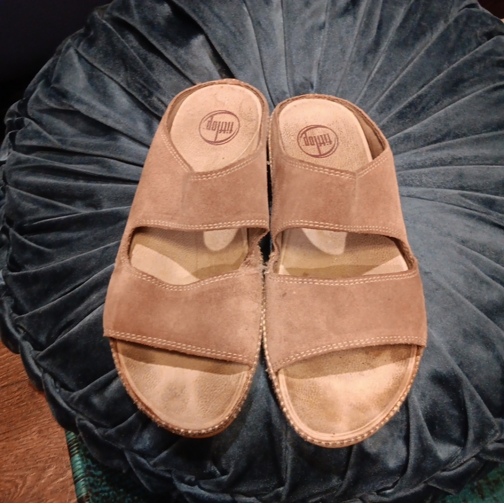 Fitflop Tan Sandals Comfortable Leather Design Size 7 - Picture 4 of 6